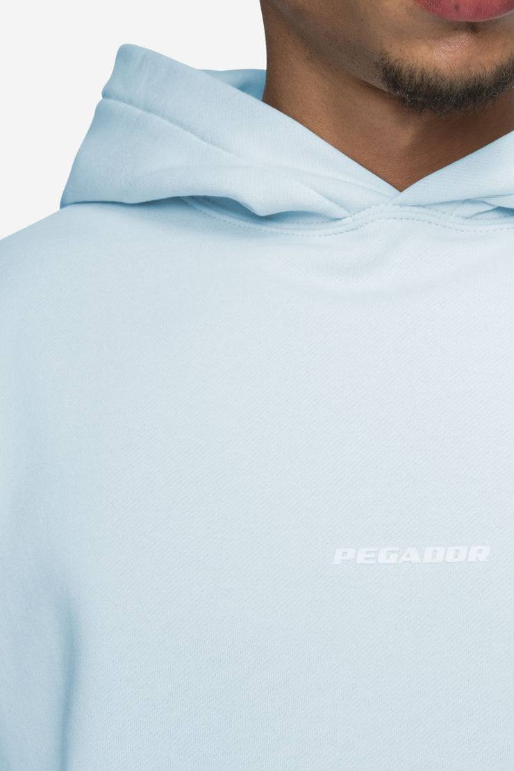 Pegador Logo Boxy Hoodie Washed Baby Blue White Gum Preisnachlass