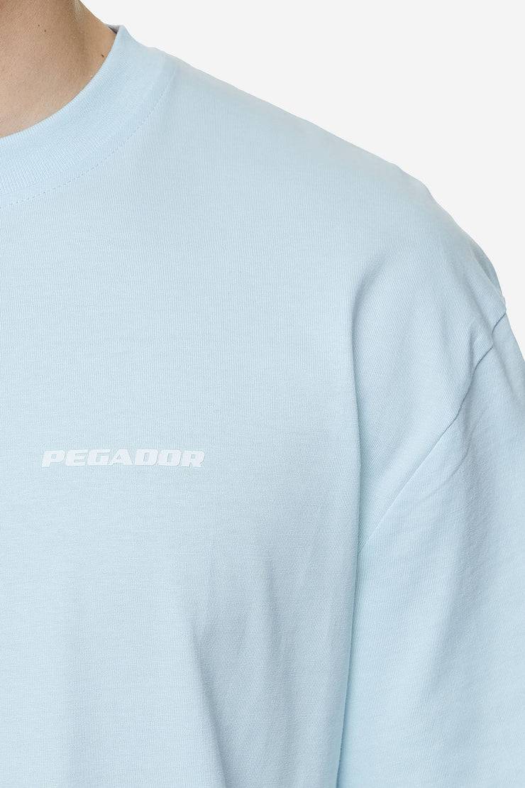 Pegador Logo Oversized Tee Washed Baby Blue White Gum Saisonschlussverkauf