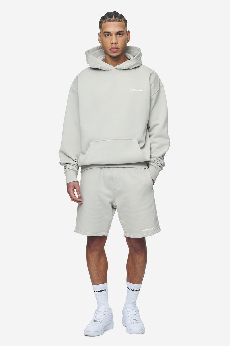 Pegador Logo Oversized Hoodie Washed Pearl Grey White Gum Cyber Monday