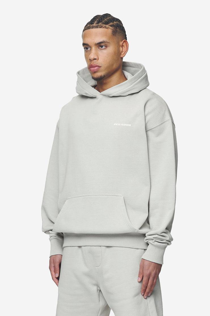 Pegador Logo Oversized Hoodie Washed Pearl Grey White Gum Cyber Monday