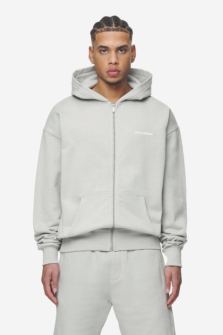 Pegador Logo Oversized Sweat Jacket Washed Pearl Grey White Gum Weihnachtsangebot
