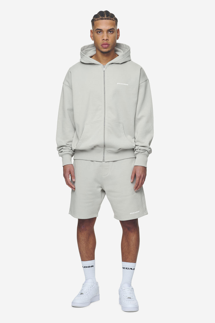 Pegador Logo Oversized Sweat Jacket Washed Pearl Grey White Gum Weihnachtsangebot