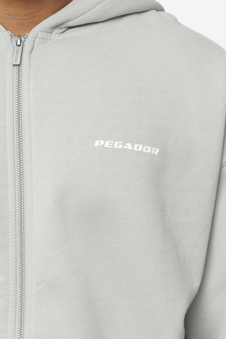Pegador Logo Oversized Sweat Jacket Washed Pearl Grey White Gum Weihnachtsangebot