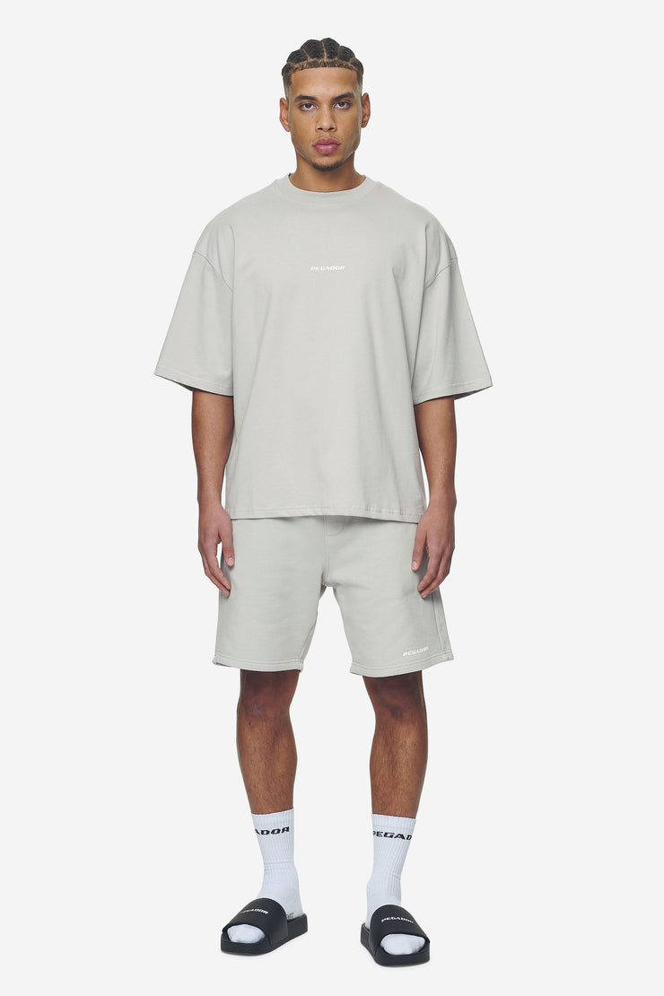 Pegador Logo Boxy Tee Washed Pearl Grey White Gum Osterangebot