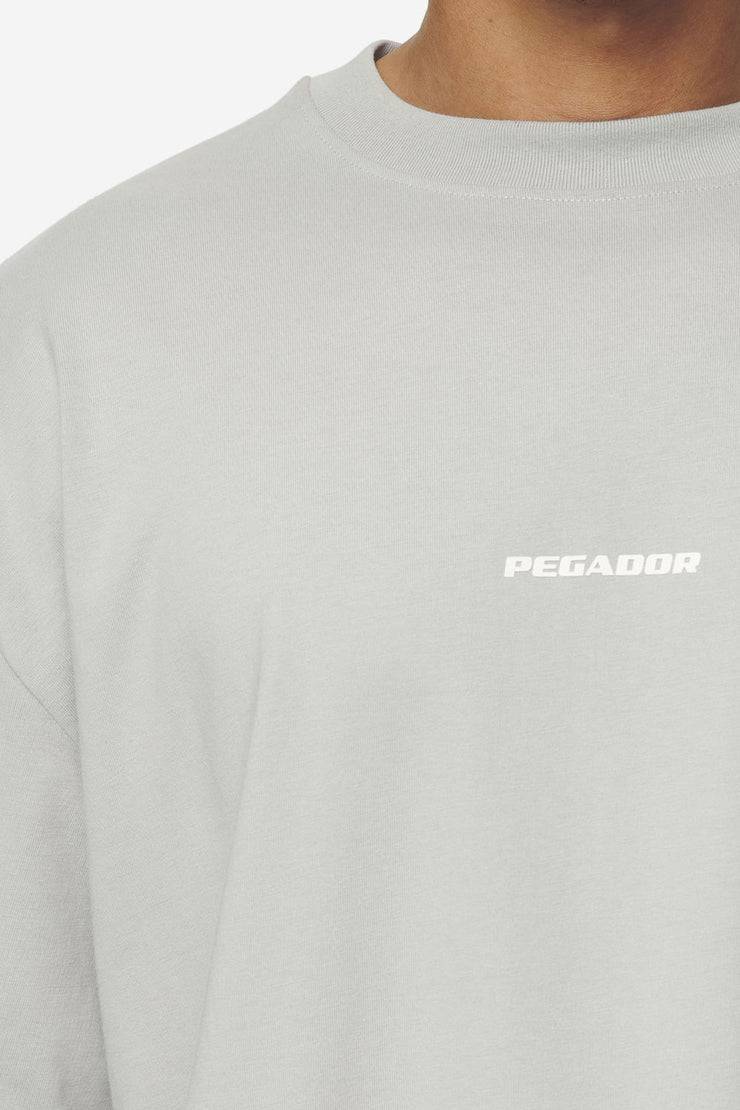 Pegador Logo Boxy Tee Washed Pearl Grey White Gum Osterangebot