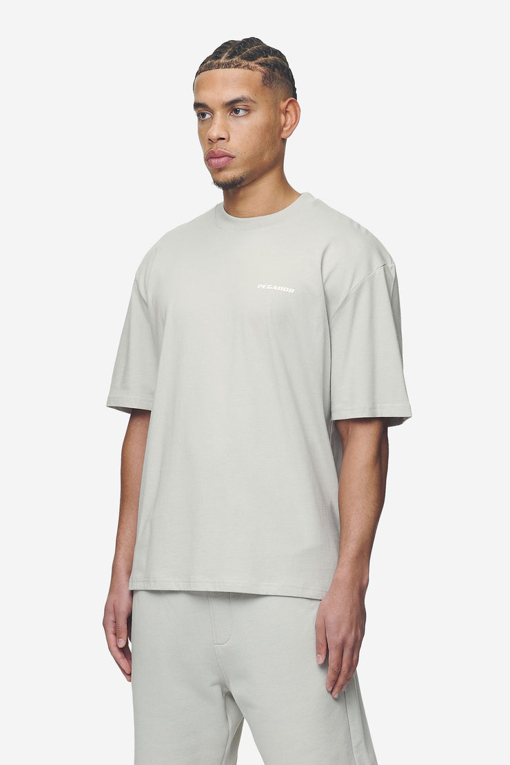 Pegador Logo Oversized Tee Washed Pearl Grey White Gum Muttertagsangebot