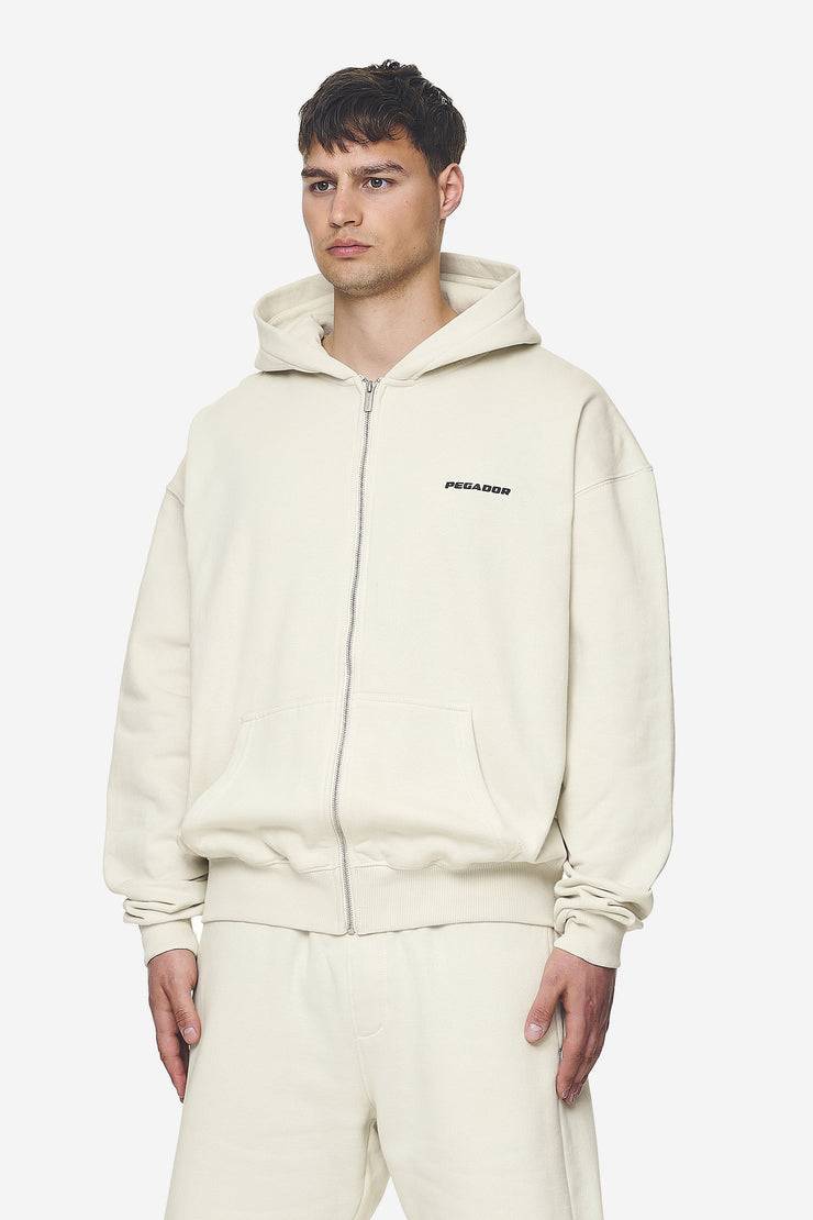 Pegador Logo Oversized Sweat Jacket Washed Salty Cream Black Gum Valentinstagsangebot