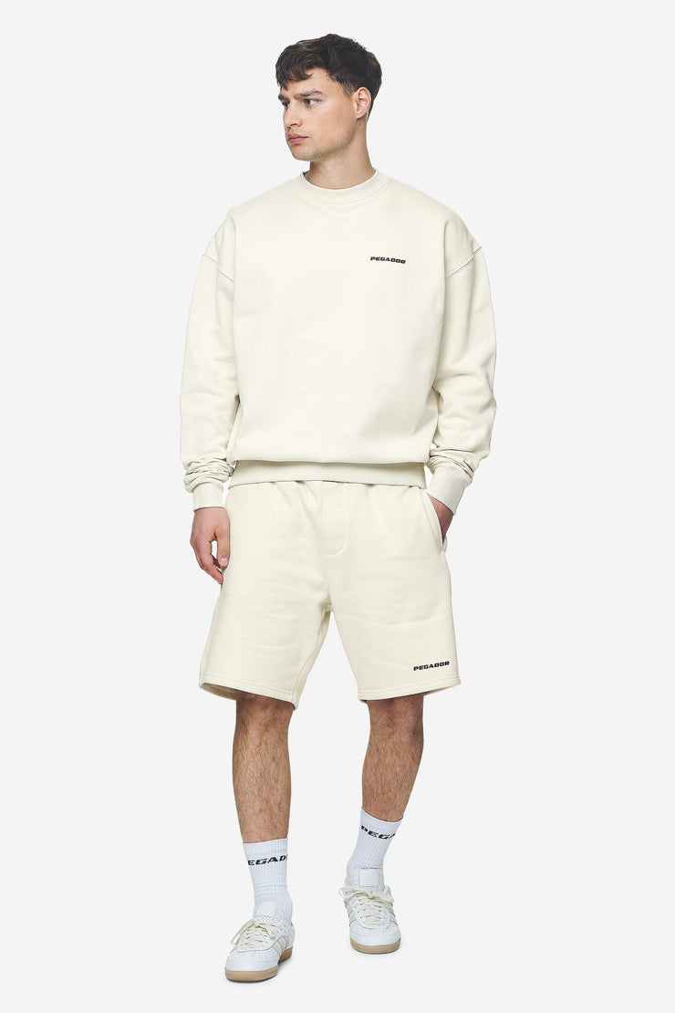Pegador Logo Oversized Sweater Washed Salty Cream Black Gum Lagerräumung