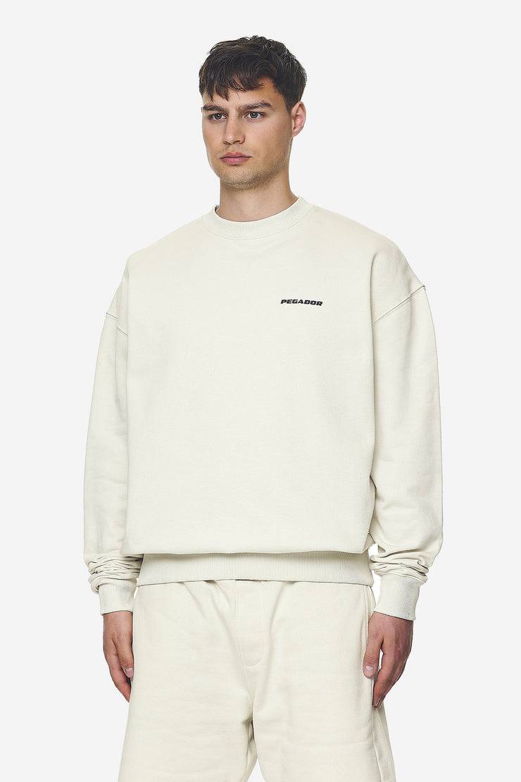 Pegador Logo Oversized Sweater Washed Salty Cream Black Gum Lagerräumung