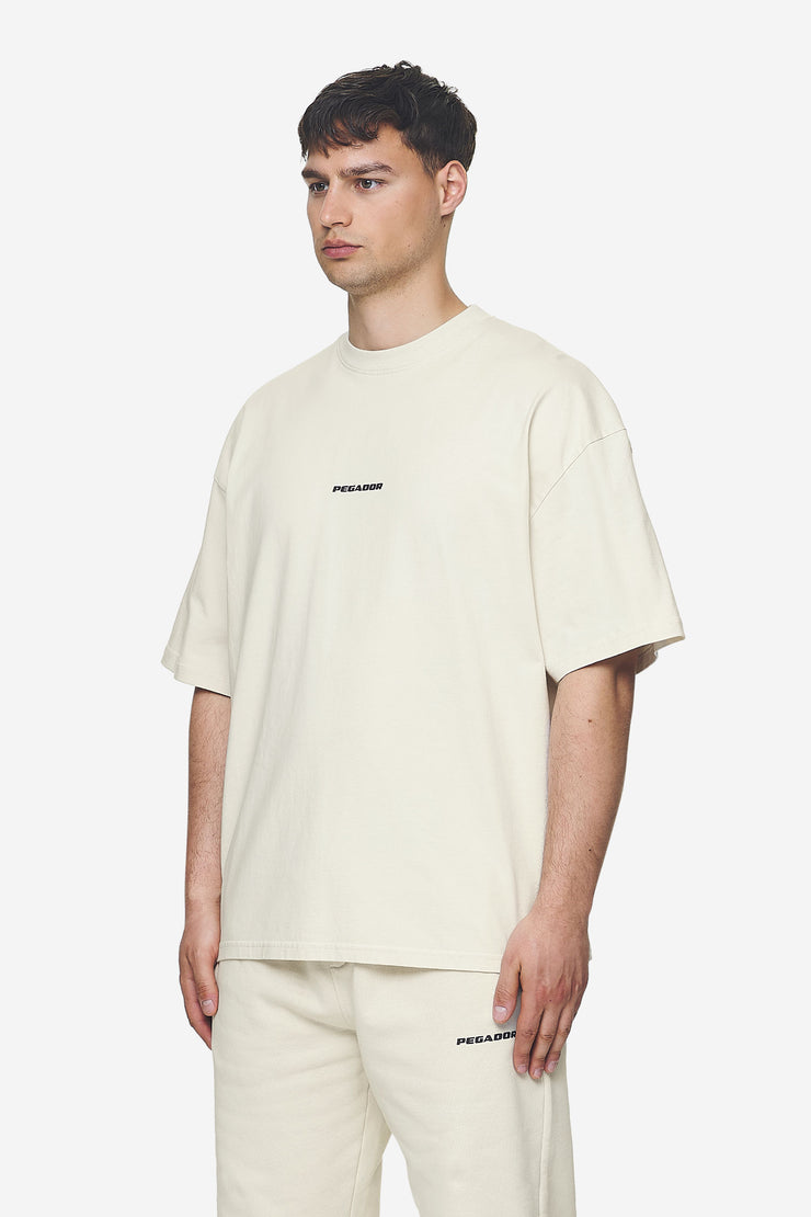 Pegador Logo Boxy Tee Washed Salty Cream Black Gum Heißer Verkauf