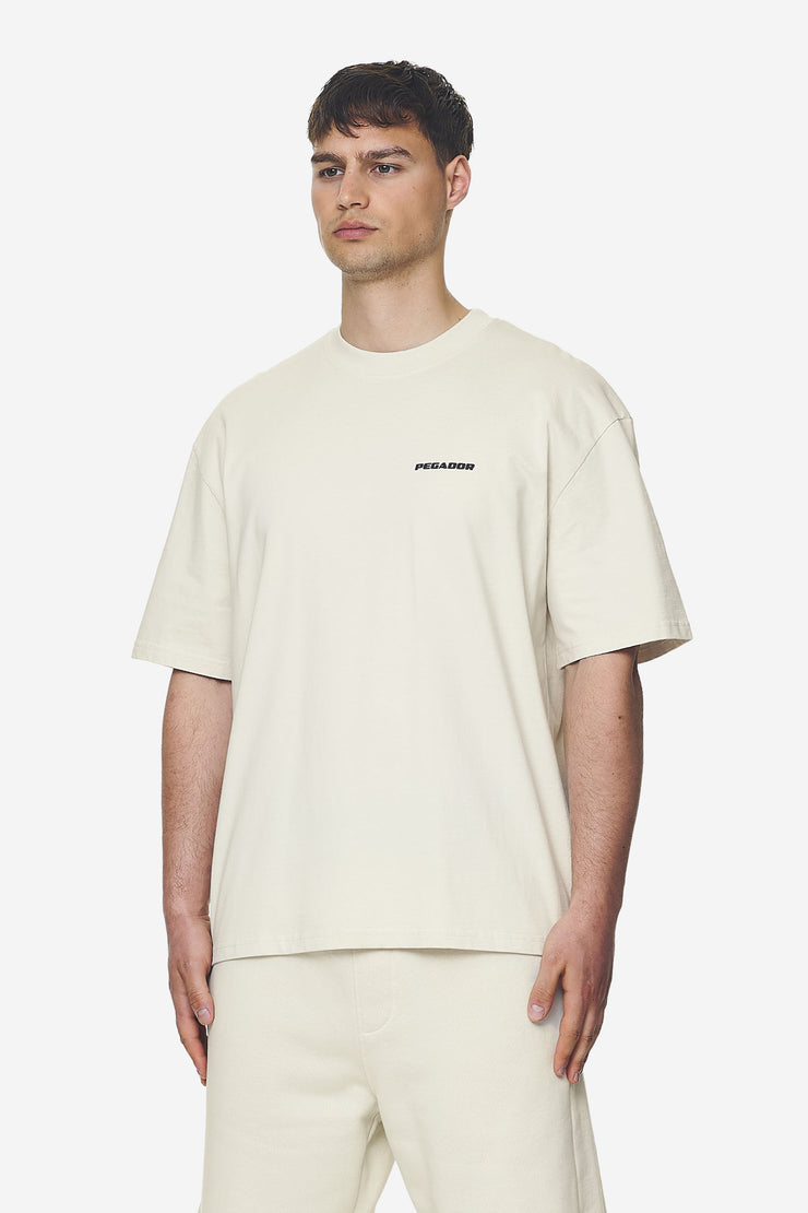 Pegador Logo Oversized Tee Washed Salty Cream Black Gum Top Angebot
