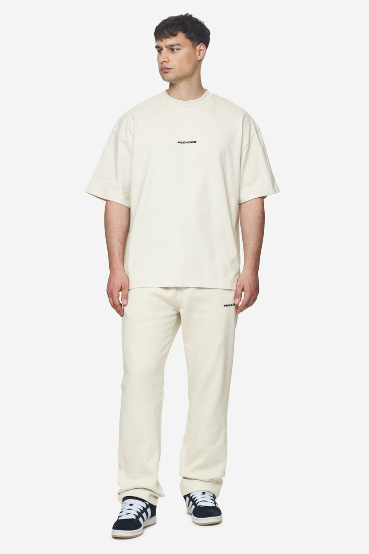 Pegador Logo Wide Sweat Pants Washed Salty Cream Black Gum Neueste Mode