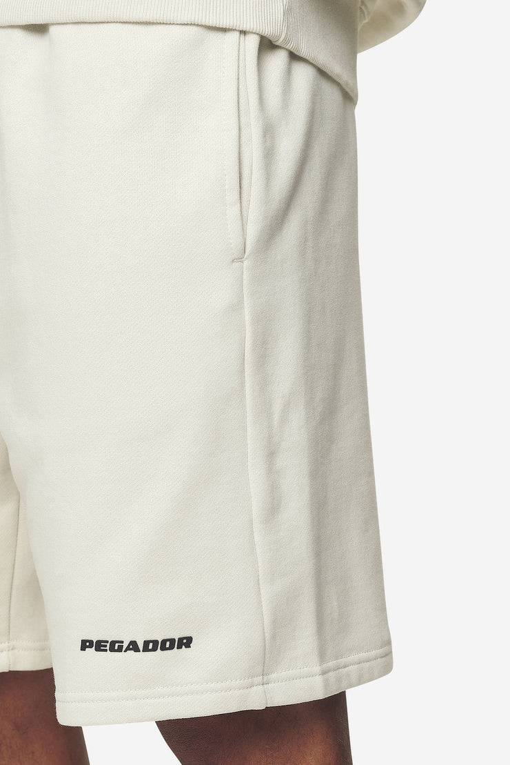 Pegador Logo Heavy Sweat Shorts Washed Salty Cream Black Gum Online Outlet