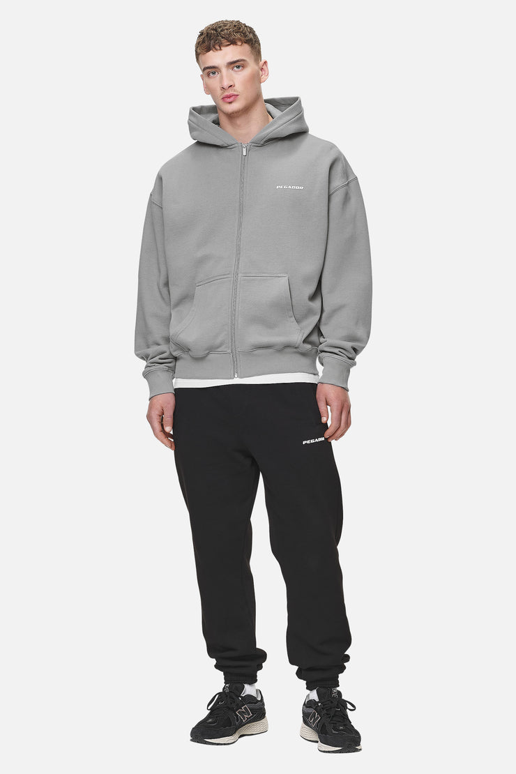 Pegador Logo Oversized Sweat Jacket Washed Cool Grey White Gum Zeitlich begrenztes Angebot
