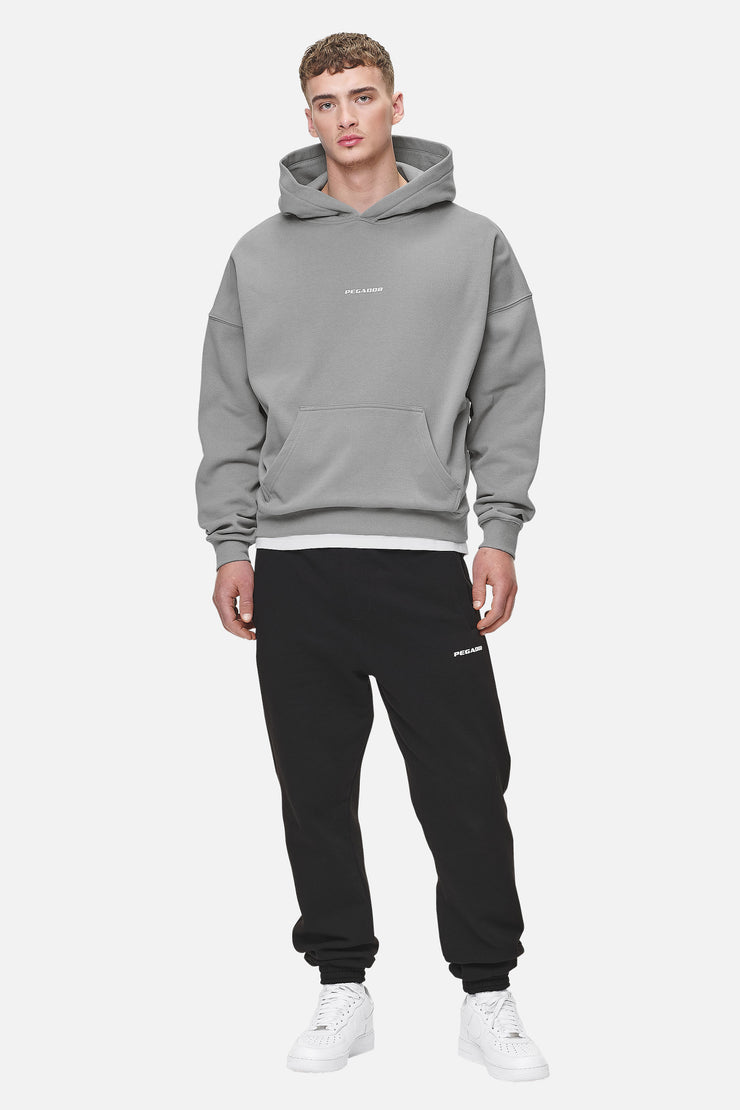 Pegador Logo Boxy Hoodie Washed Cool Grey White Gum Exklusive Angebote