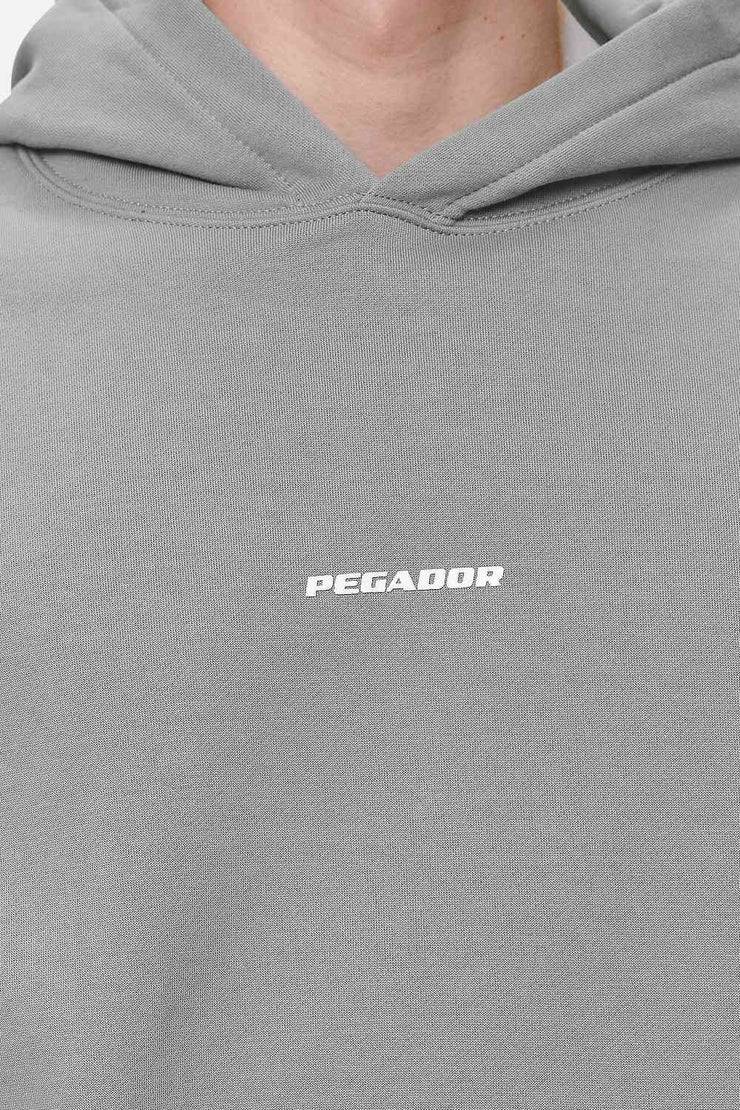 Pegador Logo Boxy Hoodie Washed Cool Grey White Gum Exklusive Angebote