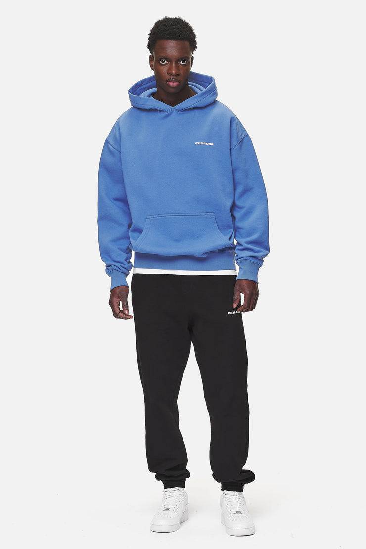 Pegador Logo Oversized Hoodie Washed Retro Blue White Gum Große Rabatte