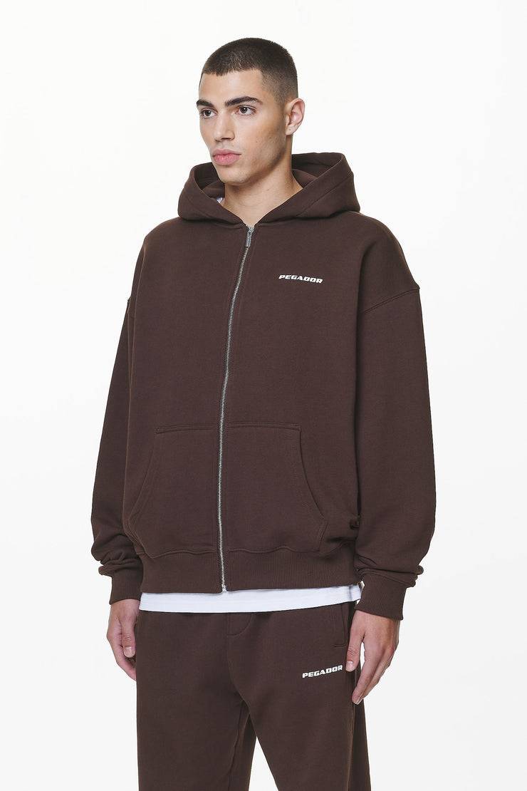 Pegador Logo Oversized Sweat Jacket Washed Oak Brown Gum Kauf eins, bekomm eins gratis