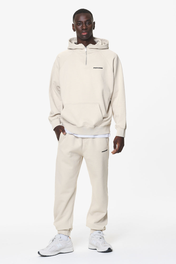 Pegador Logo Oversized Halfzip Hoodie Washed Dust Cream Gum VIP-Rabatte