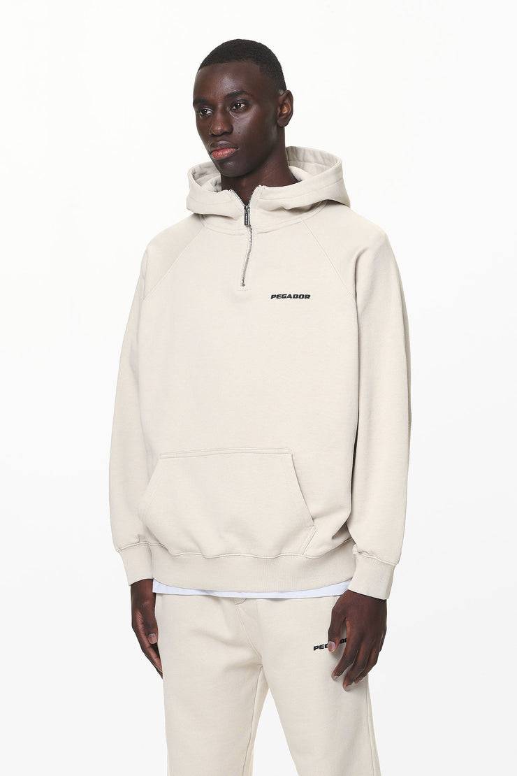 Pegador Logo Oversized Halfzip Hoodie Washed Dust Cream Gum VIP-Rabatte