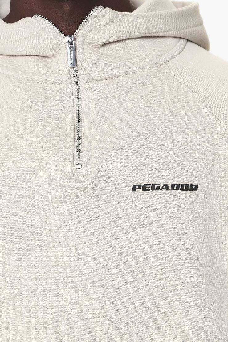 Pegador Logo Oversized Halfzip Hoodie Washed Dust Cream Gum VIP-Rabatte