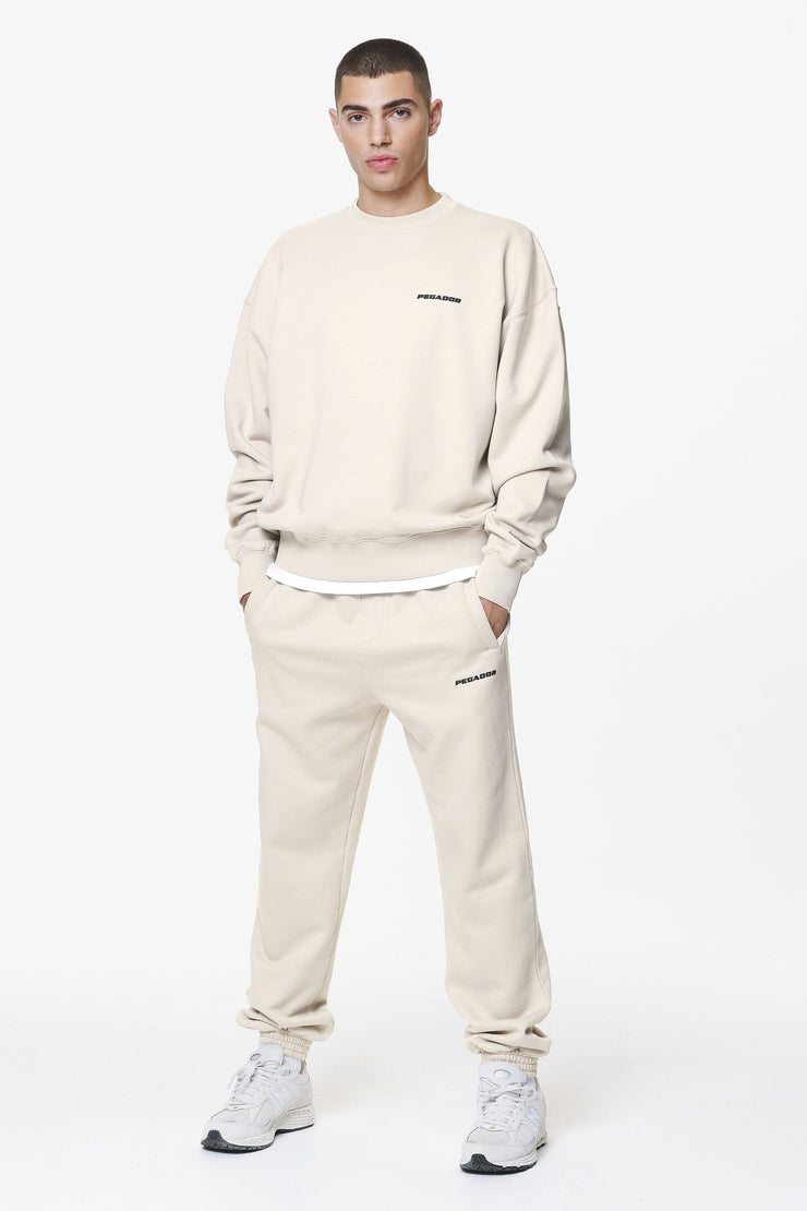 Pegador Logo Oversized Sweater Washed Dust Cream Gum Tiefpreis