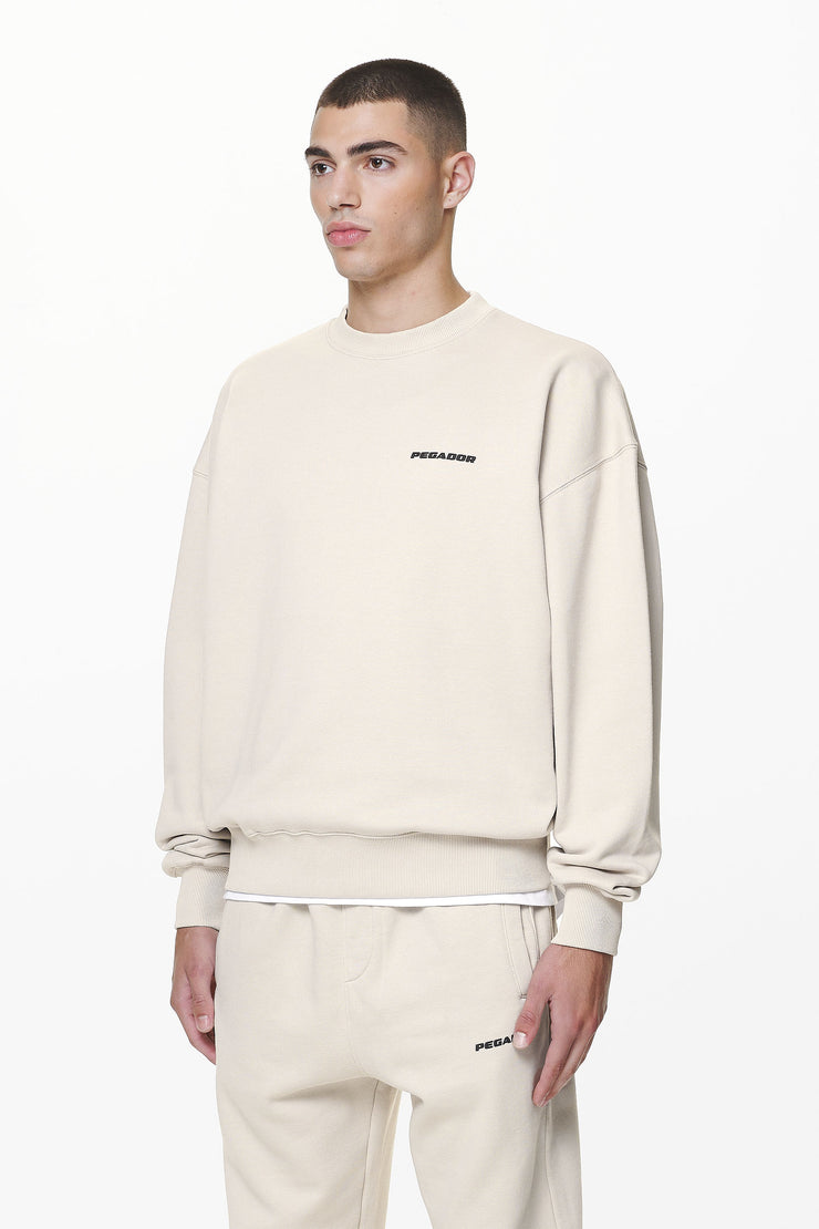 Pegador Logo Oversized Sweater Washed Dust Cream Gum Tiefpreis