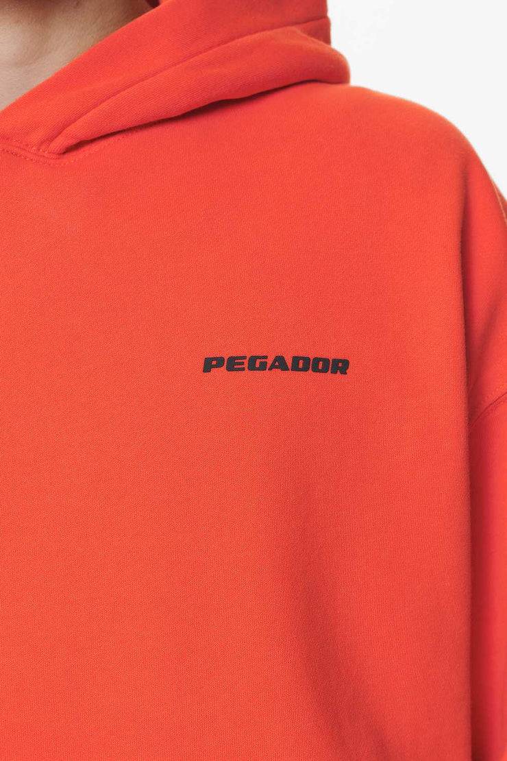 Pegador Logo Oversized Hoodie Washed Signal Red Gum Kostenlose Rückgabe