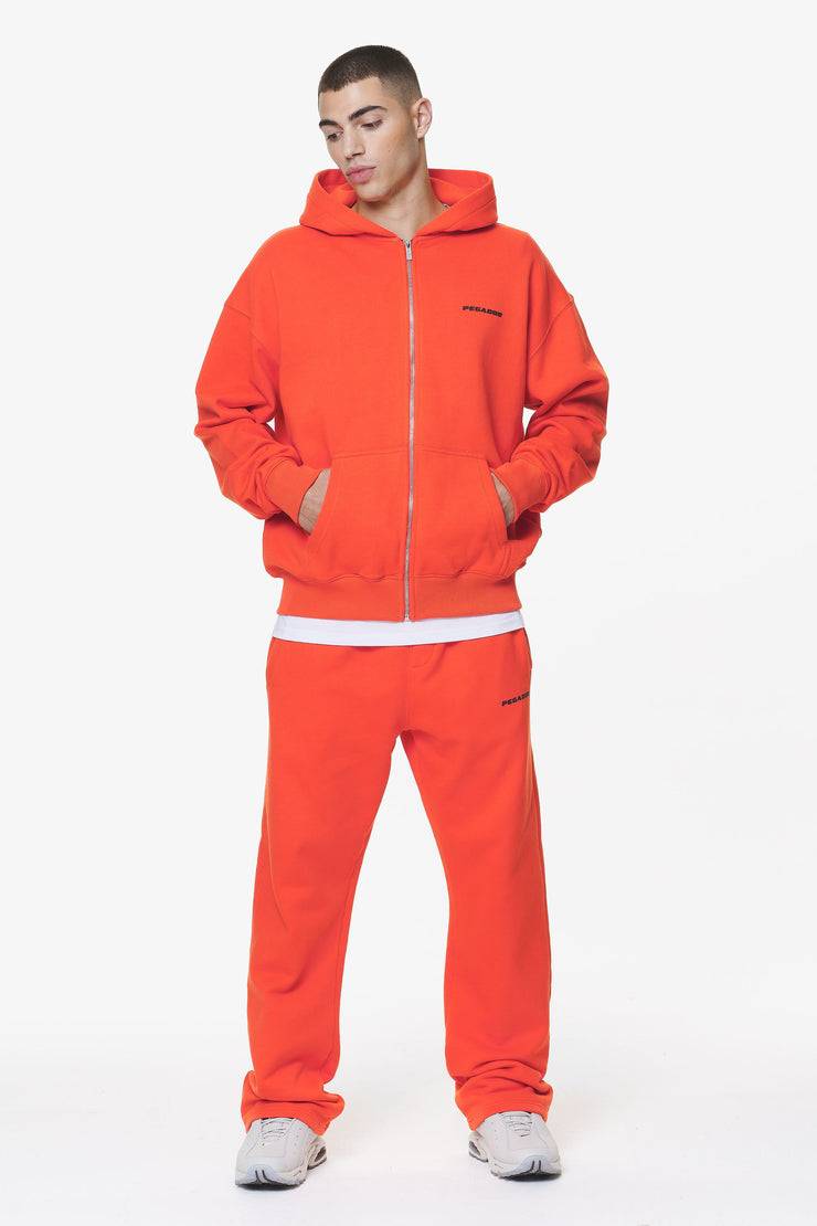 Pegador Logo Oversized Sweat Jacket Washed Signal Red Gum Begrenzte Freigabe