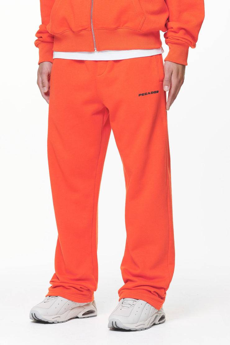 Pegador Logo Wide Sweat Pants Washed Signal Red Gum Letzte 3 Tage