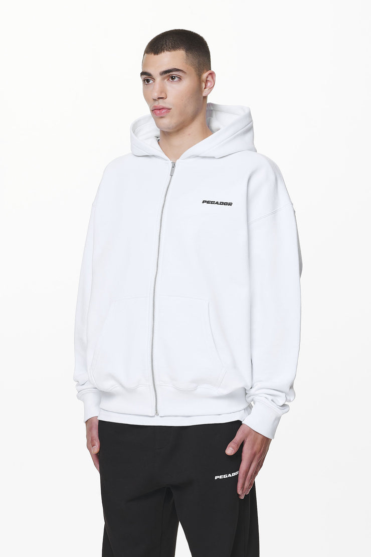 Pegador Logo Oversized Sweat Jacket White JETZT KAUFEN