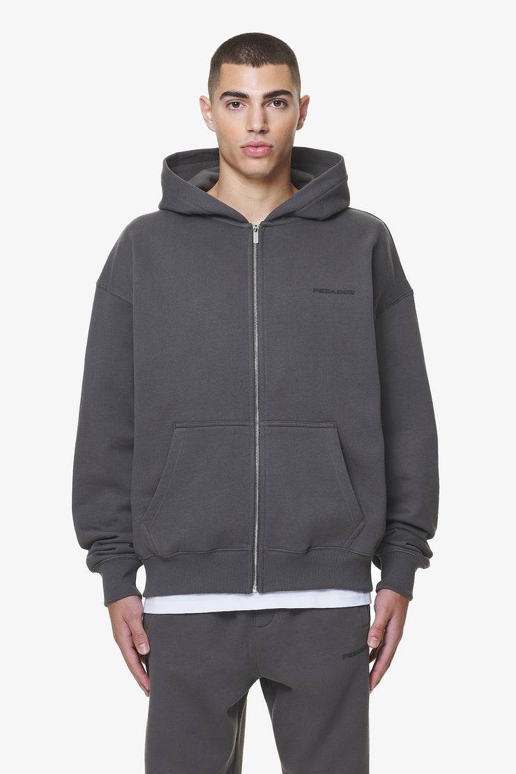 Pegador Logo Oversized Sweat Jacket Washed Volcano Grey Gum Sonderangebot der Fabrik