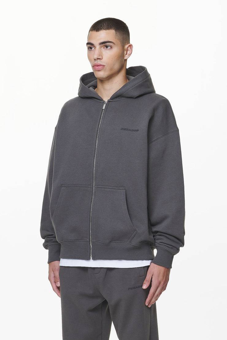 Pegador Logo Oversized Sweat Jacket Washed Volcano Grey Gum Sonderangebot der Fabrik