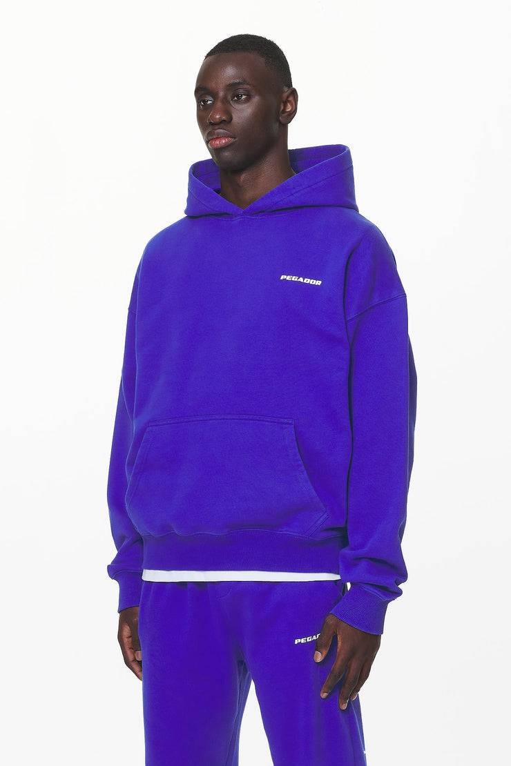 Pegador Logo Oversized Hoodie Washed Endless Blue Gum Vierteljährliche Förderung