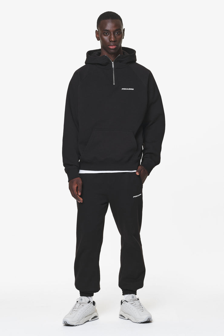 Pegador Logo Oversized Halfzip Hoodie Black Gum Nur noch ein Tag übrig