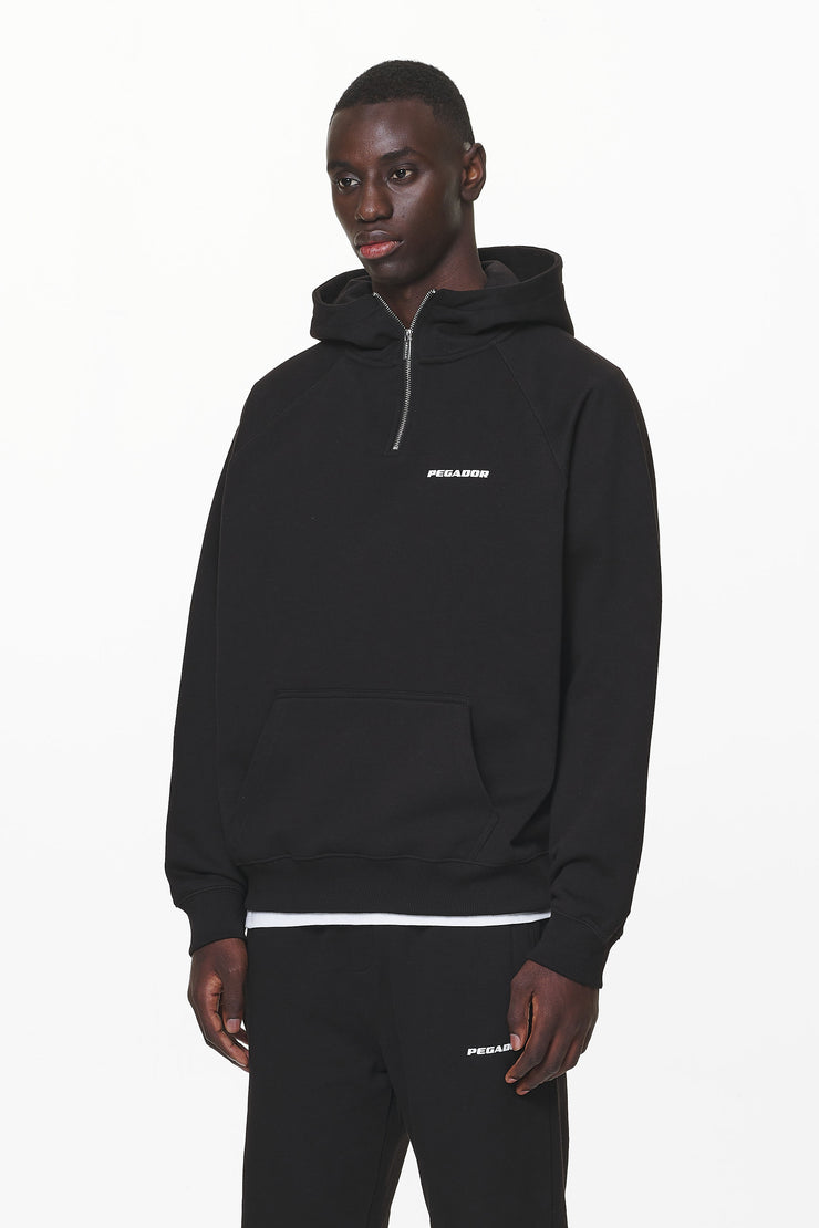 Pegador Logo Oversized Halfzip Hoodie Black Gum Nur noch ein Tag übrig