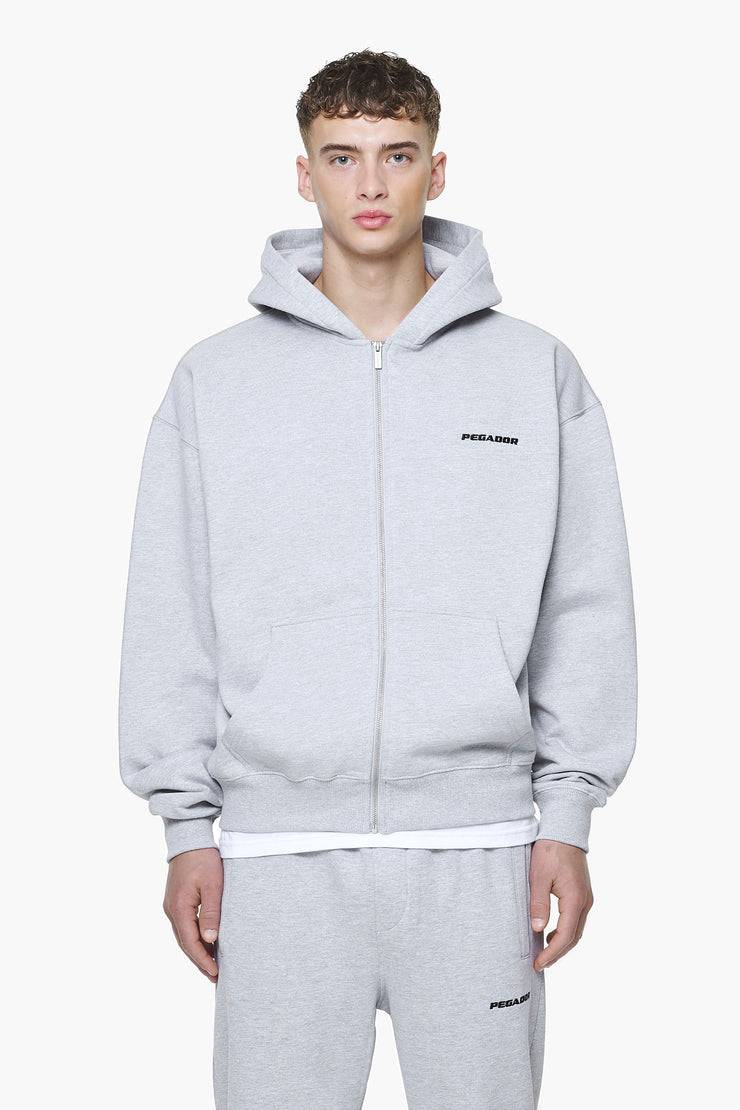 Pegador Logo Oversized Sweat Jacket Grey Melange Fabrikladen