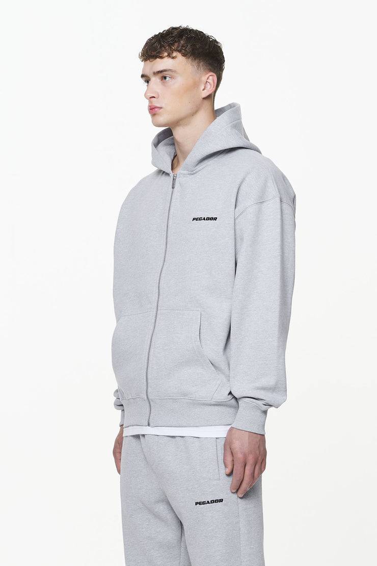 Pegador Logo Oversized Sweat Jacket Grey Melange Fabrikladen