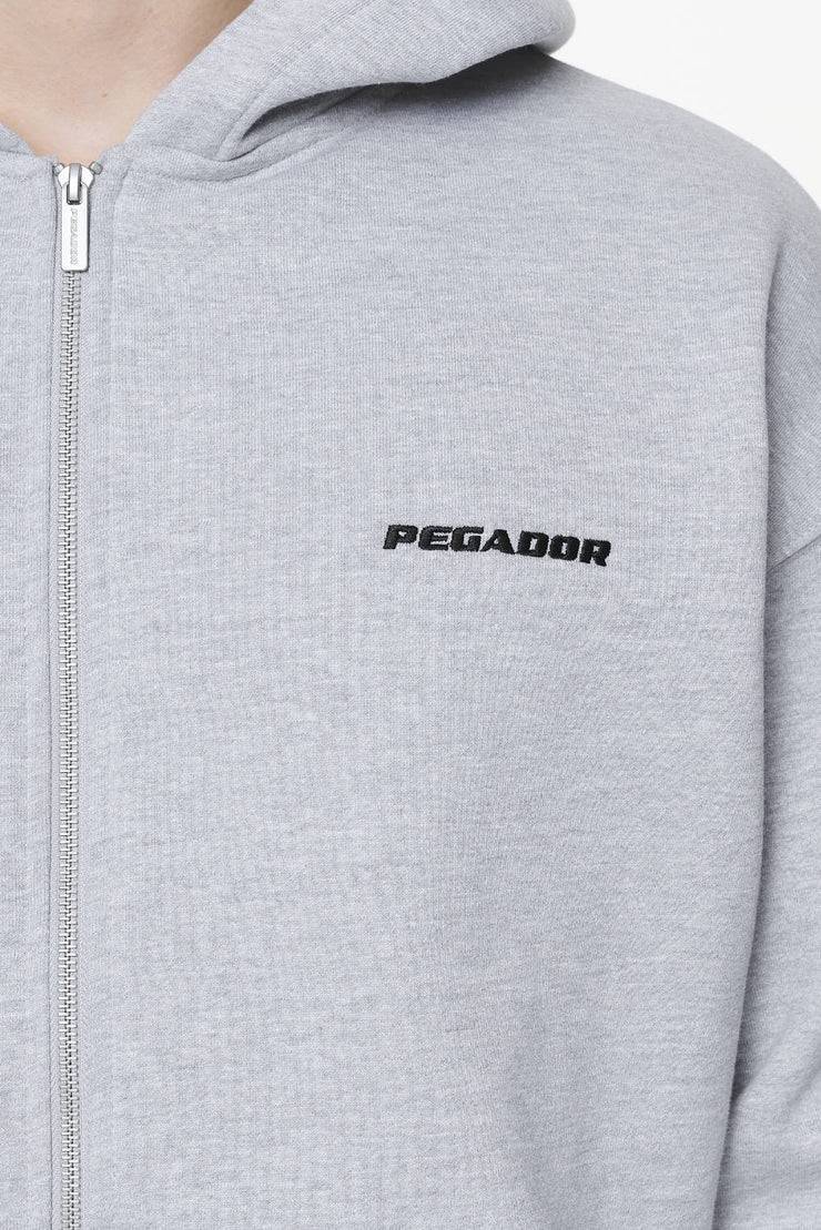 Pegador Logo Oversized Sweat Jacket Grey Melange Fabrikladen