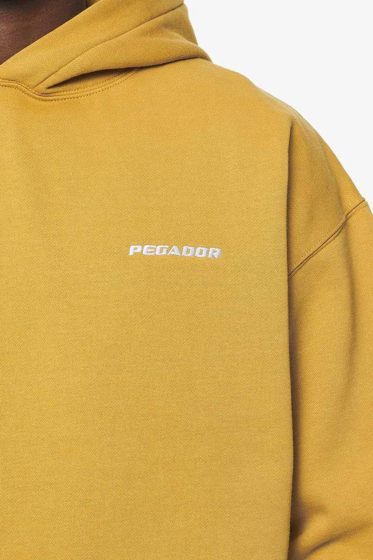 Pegador Logo Oversized Hoodie Vintage Washed Mustard Im Verkauf