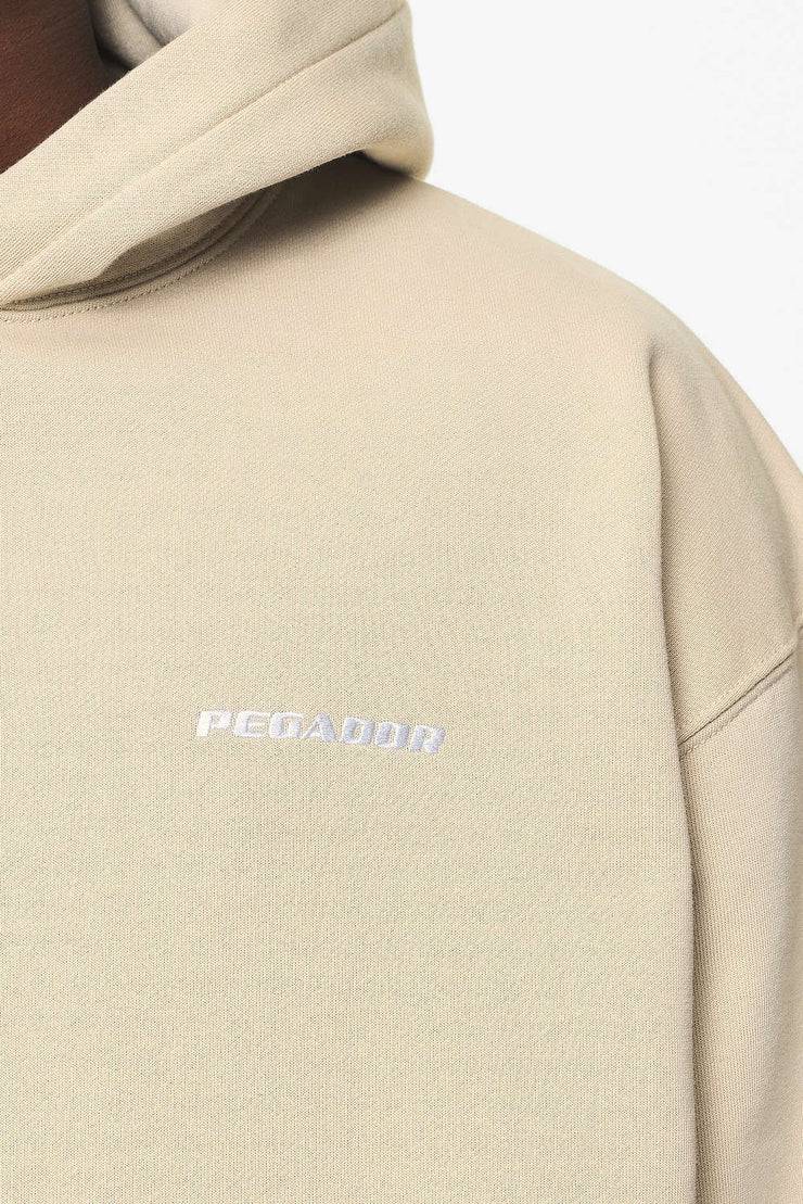 Pegador Logo Oversized Hoodie Vintage Washed Kingdom Beige 50% Rabatt für begrenzte Zeit