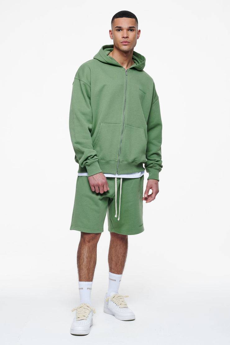 Pegador Logo Oversized Sweat Jacket Vintage Washed Cypress Green Gum Outlet