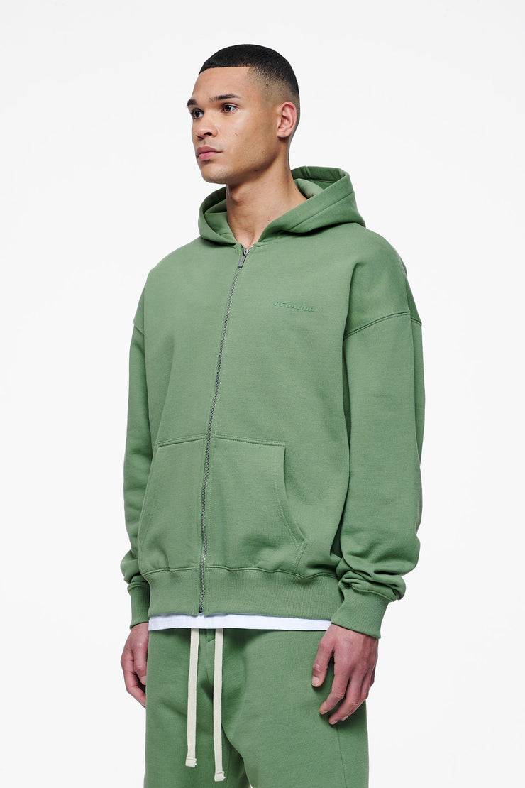 Pegador Logo Oversized Sweat Jacket Vintage Washed Cypress Green Gum Outlet