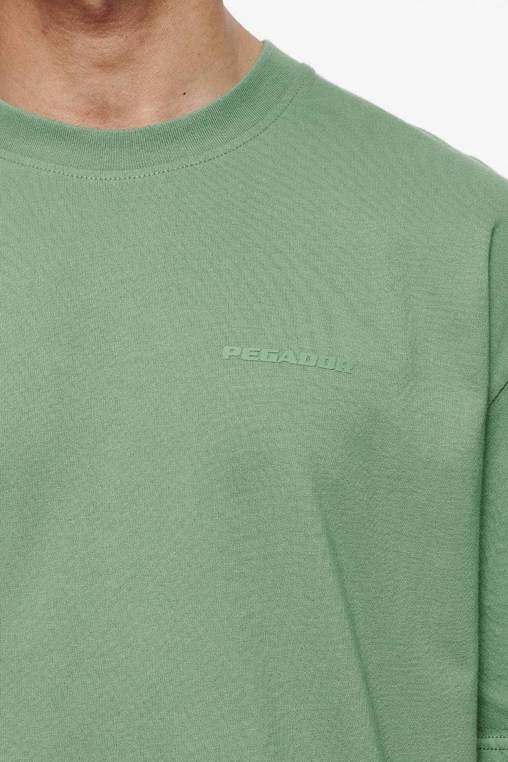 Pegador Logo Oversized Tee Vintage Washed Cypress Green Gum Auslauf