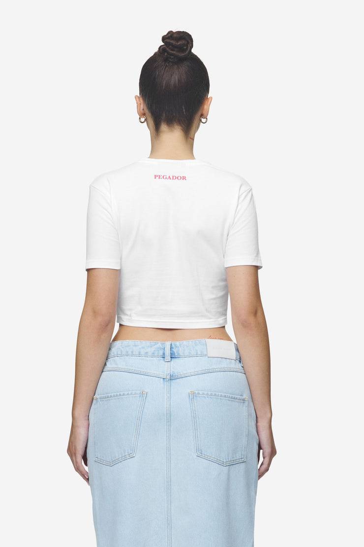 Pegador Reyna Cropped Baby Tee White Blitzverkäufe