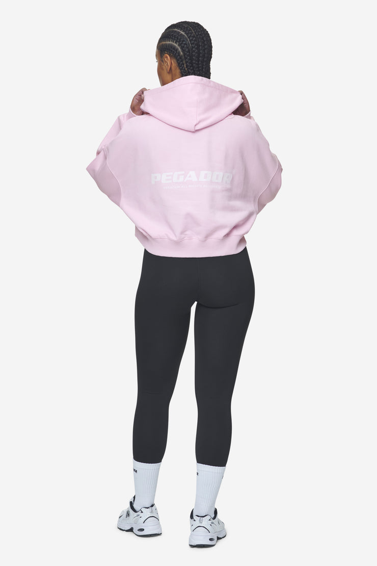 Pegador Luna Logo Oversized Cropped Hoodie Washed Bubblegum White Online Shopping