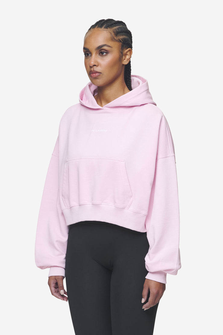 Pegador Luna Logo Oversized Cropped Hoodie Washed Bubblegum White Online Shopping
