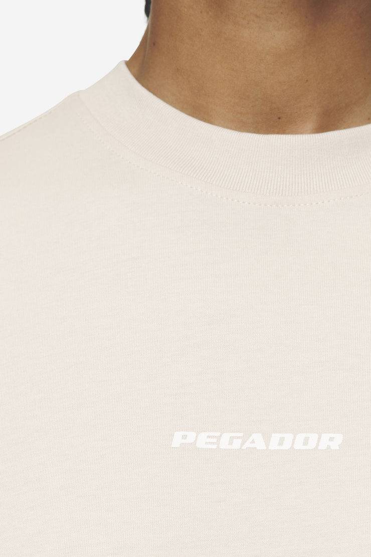 Pegador Arendal Logo Heavy Oversized Tee Washed Coast Sand White Preisnachlass