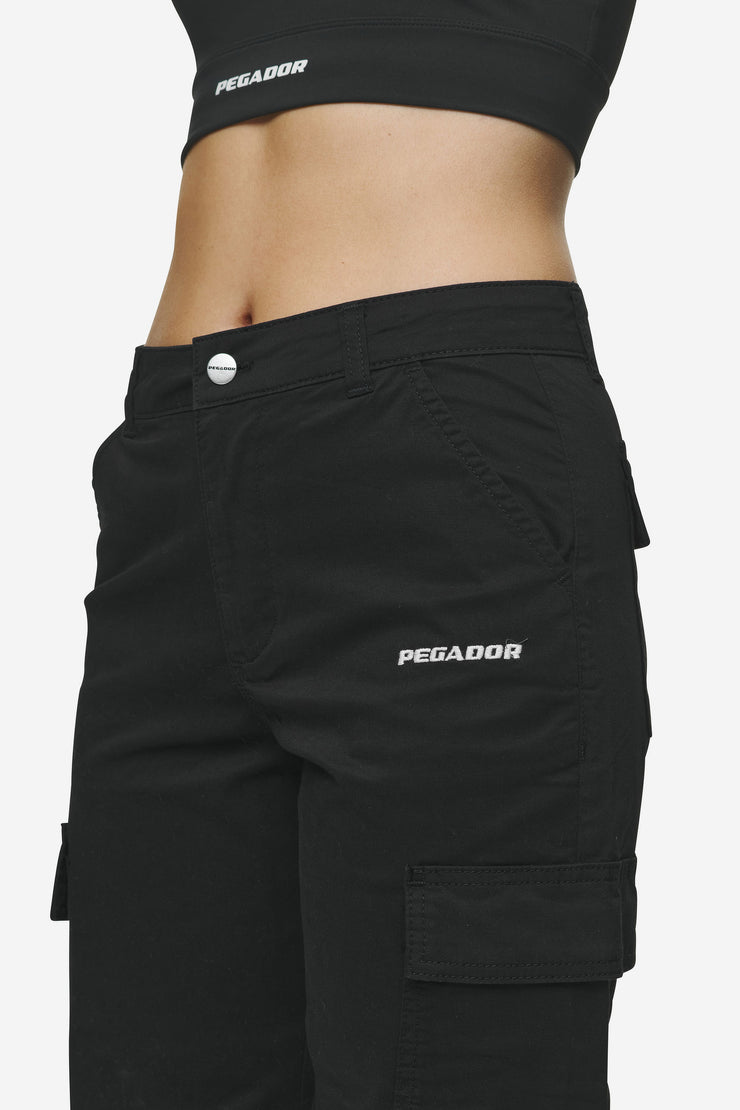 Pegador Lia Wide Cargo Pants Black Begrenzte Freigabe