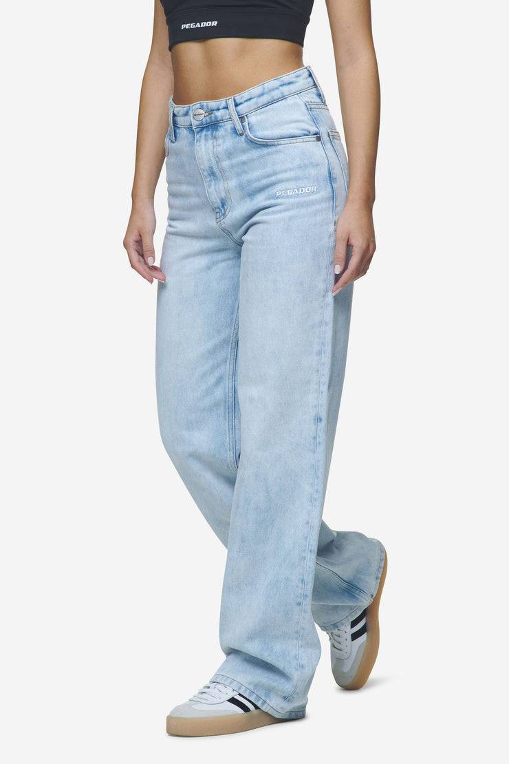 Pegador Lora Wide Leg Jeans Washed Light Blue Neueste Stile